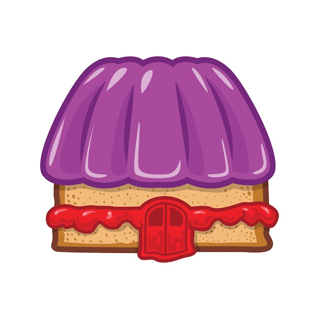 Vector a house made out of bread with peanut butter and jelly vector illustration