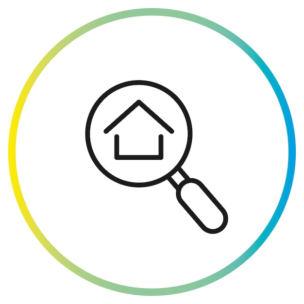 house under magnifying glass icon