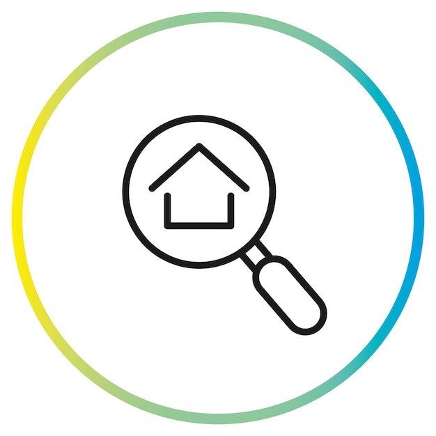 House under magnifying glass icon