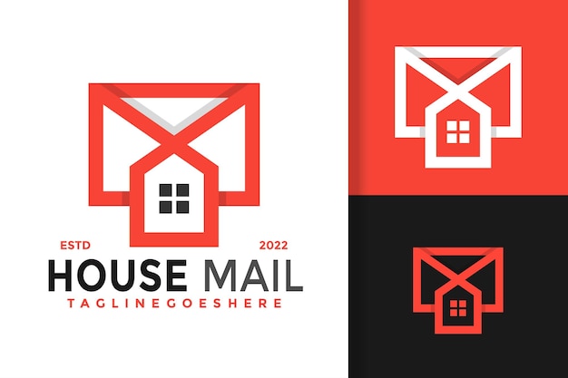 House mail logo design vector illustration template