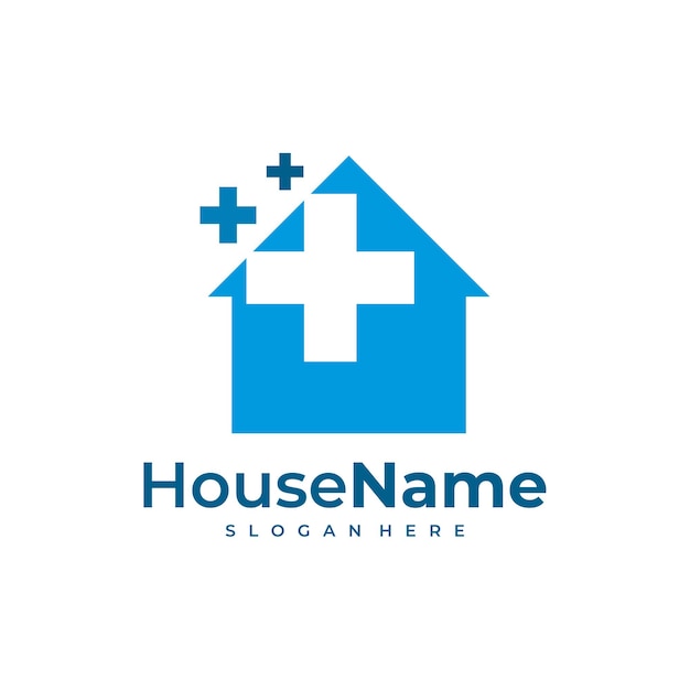 House medical logo template design health plus home logo vector