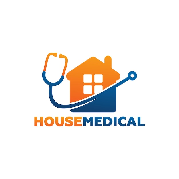 House medical logo template design vector, emblem, design concept, creative symbol, icon