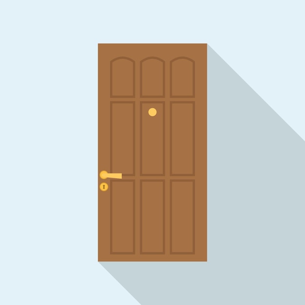 벡터 집 금속 문 아이콘 웹 디자인을 위한 집 금속 문 벡터 아이콘의 평면 그림