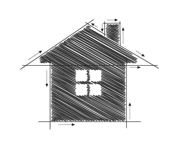 Vettore casa in stile minimal linea di pulizia illustrazione vettoriale