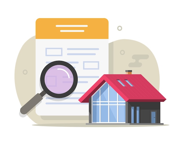 House mortgage property inspection audit icon graphic home real estate deal review assessment