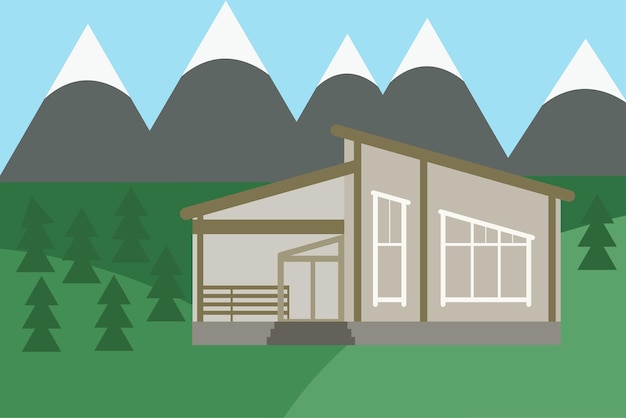 Casa in montagna illustrazione vettoriale
