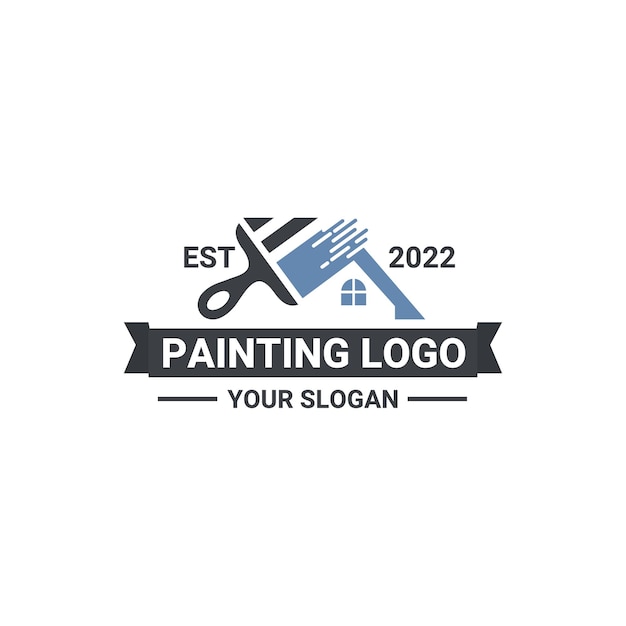 House painting logo design symbol