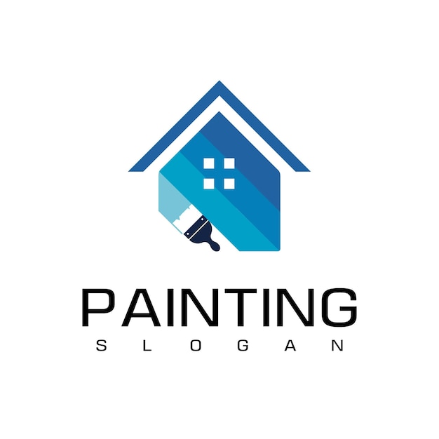 House Painting Logo Design Vector