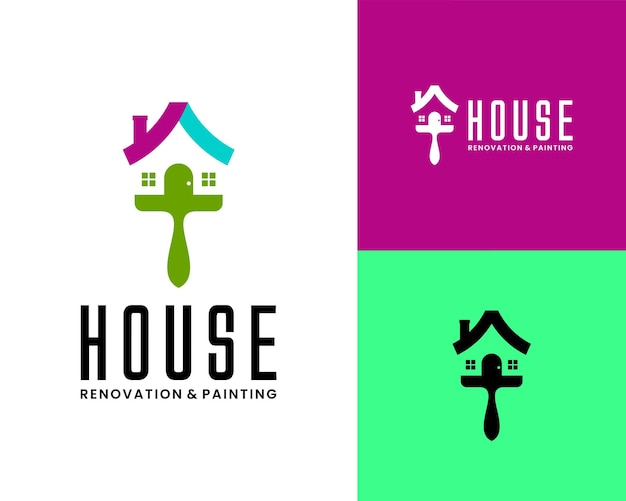 House Painting Logo Template Design Vector