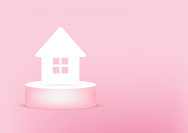 House paper 3d on pink 