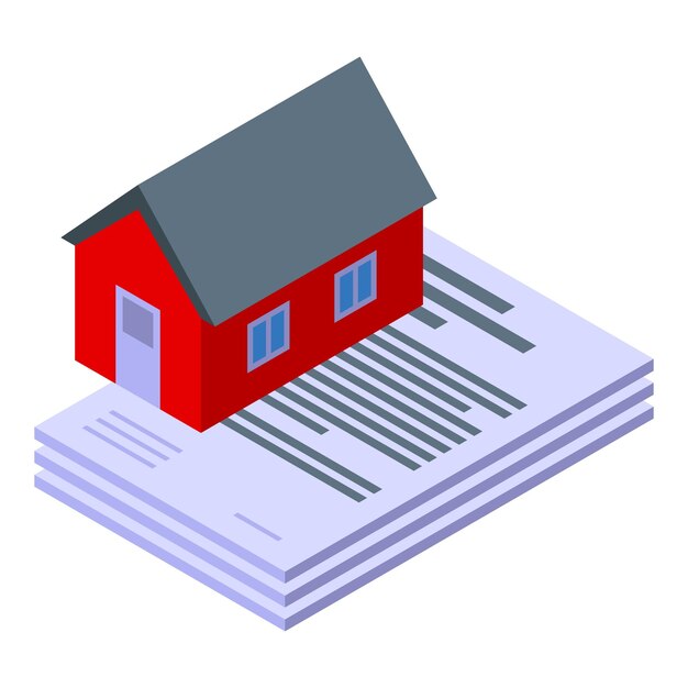 Vector house paper icon isometric vector credit form medical account