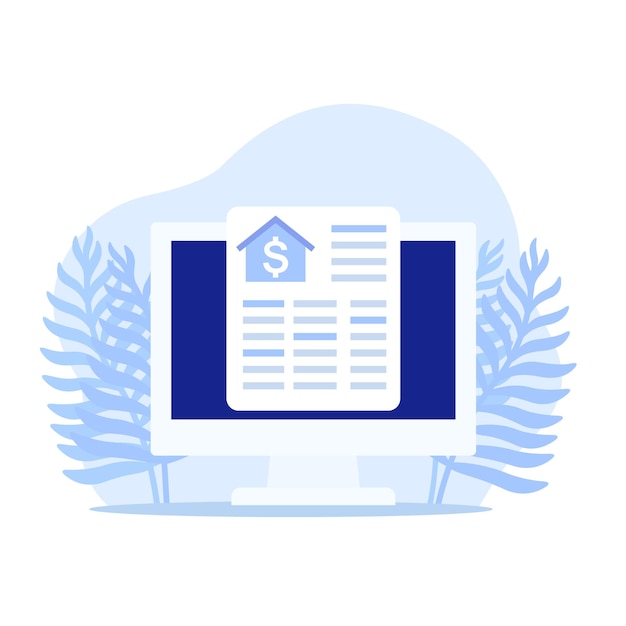 House payments icon with spreadsheet vector art