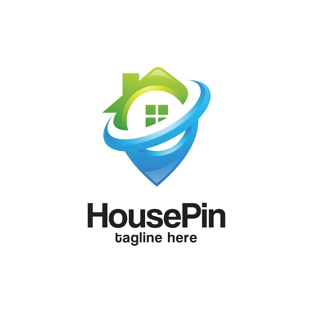 House and pin location logo