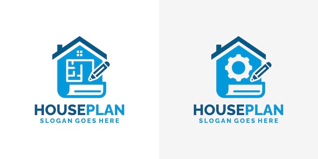 House plan logo design vector illustration