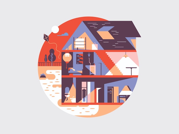 Vector house planning illustration