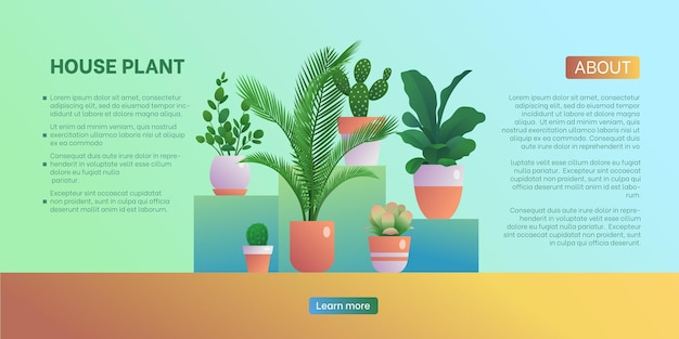 Vector house plant landing page template