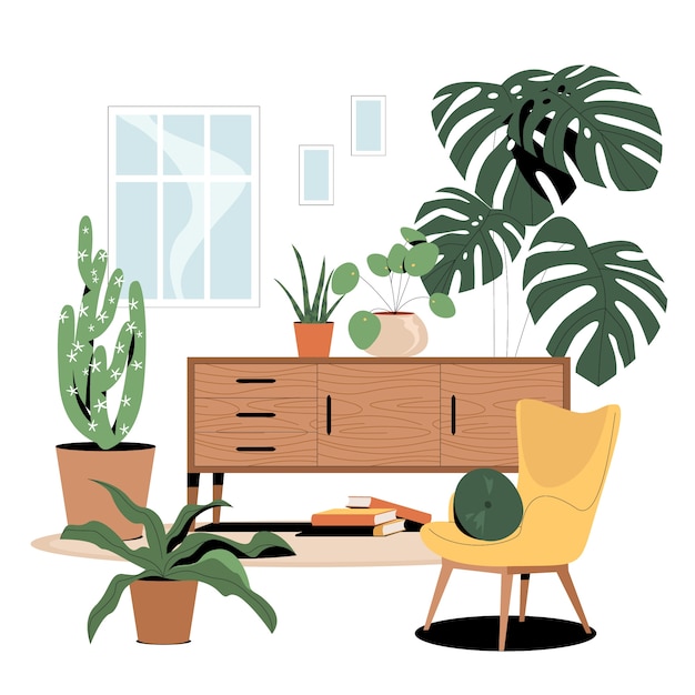 House plants illustration