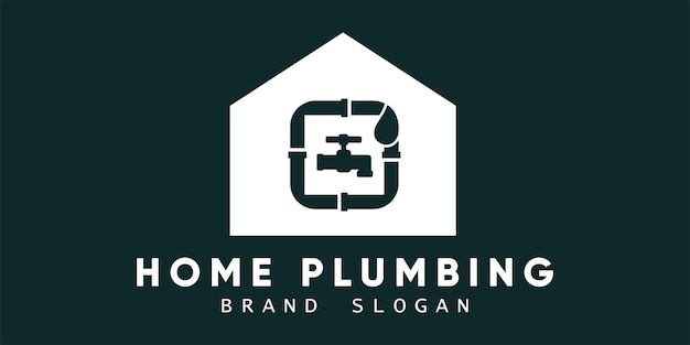 House plumbing logo with modern style premium vector