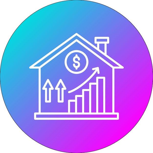 Икона вектора повышения цены на жилье может быть использована для набора икон недвижимости