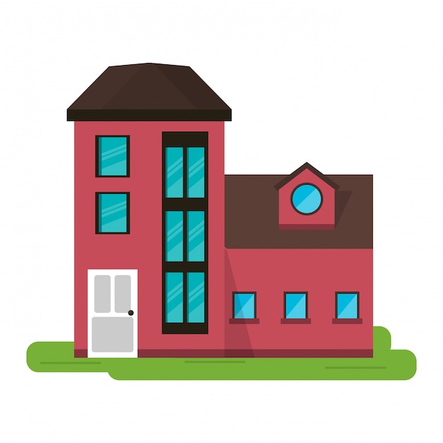 Vector house real estate cartoon isolated