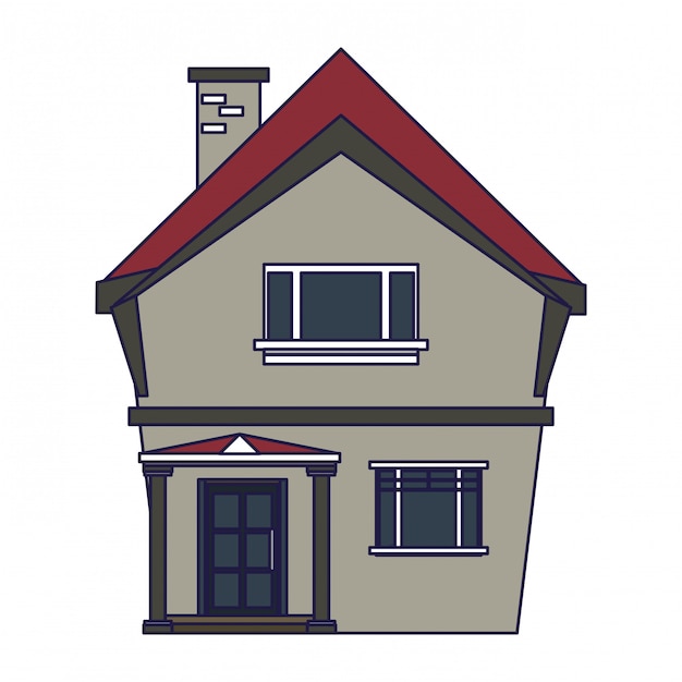 Vector house real estate cartoon isolated