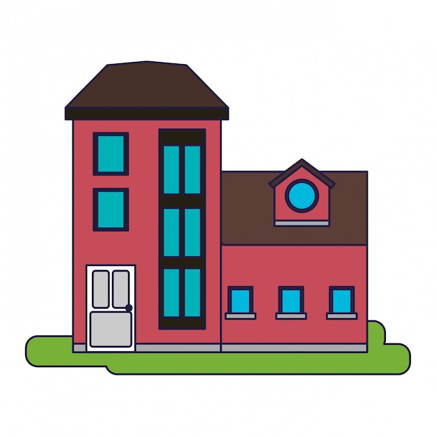 House real estate cartoon isolated