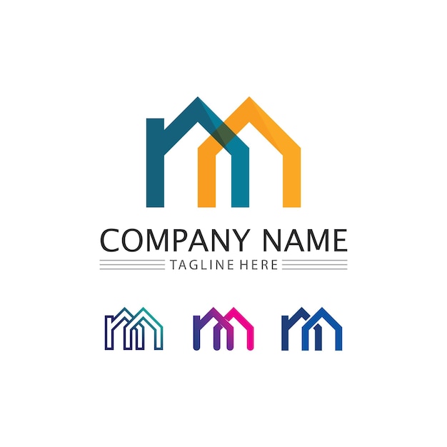 House and Real estate and home buildings vector logo icons template