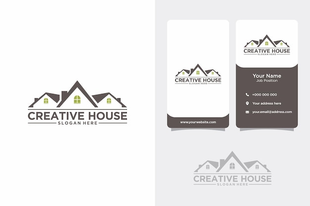 House and real estate logo design adn business card