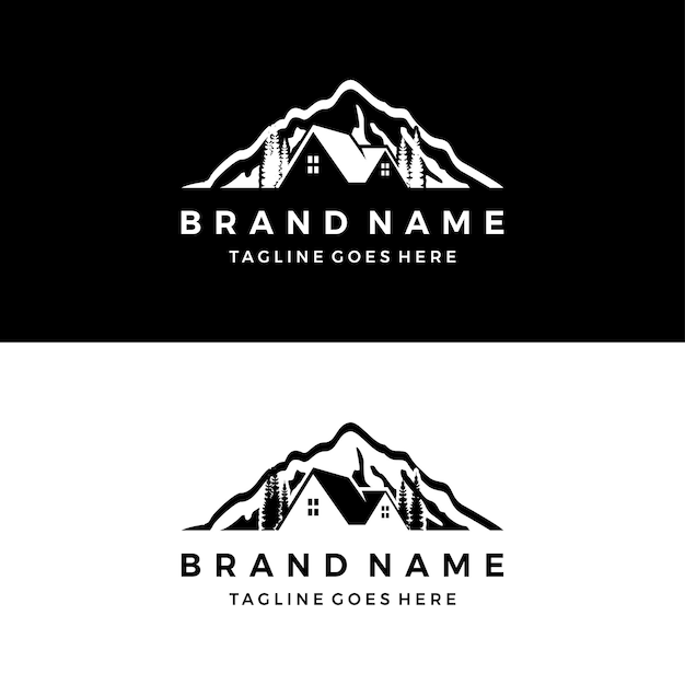 House real estate mountain Logo vector illustration