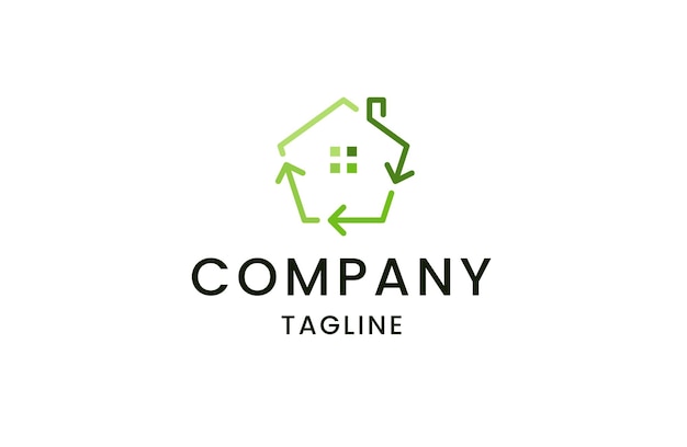 House recycle logo icoon ontwerp sjabloon platte vector