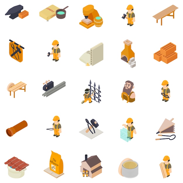 House renovation icon set