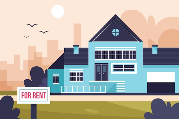 Vector house for rent illustration