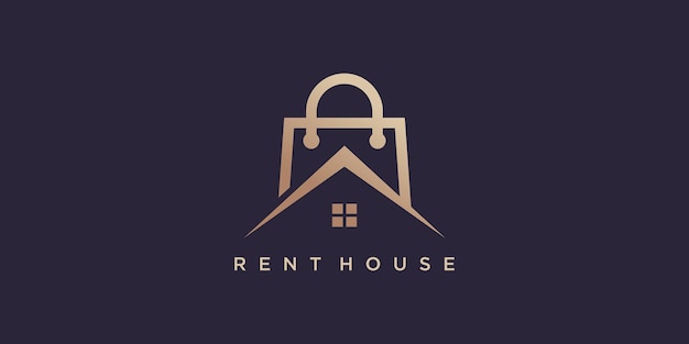 House rent logo design with modern creative concept Premium Vector