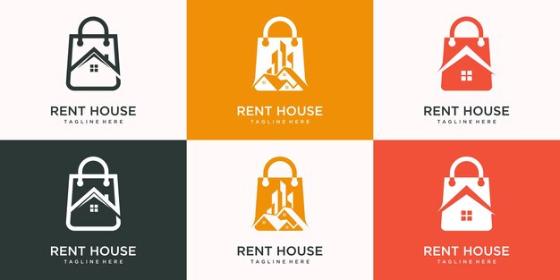 House rent logo design with modern creative concept Premium Vector