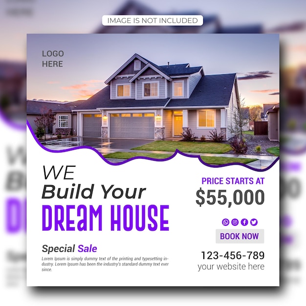 House rent social media post design template