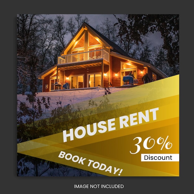 Vector house rent social media post rent banner instagram post template facebook ad design vector