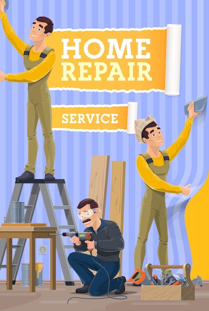 Vector house repair home renovation service