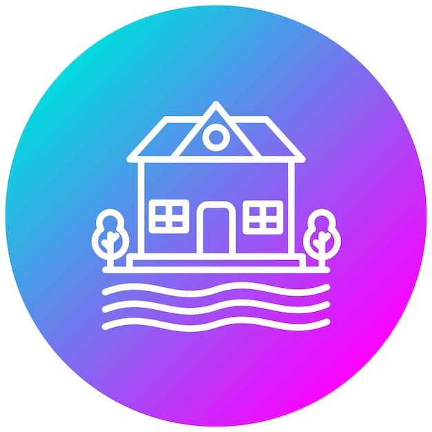 House River vector icon Can be used for Type of Houses iconset