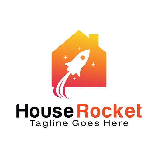 Modello di progettazione del logo house rocket