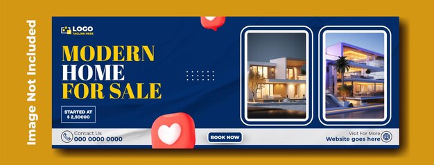 Vector house sale cover template design