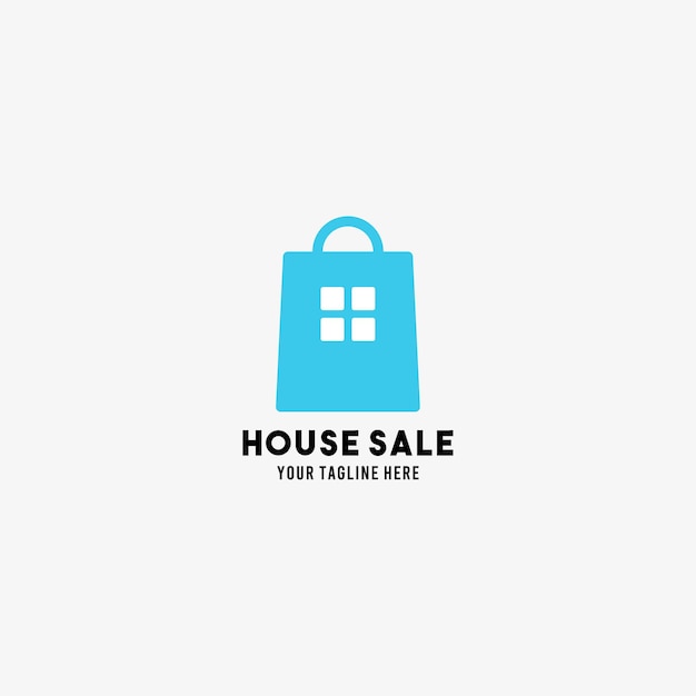 Vector house sale flat style design symbol logo illustration   template