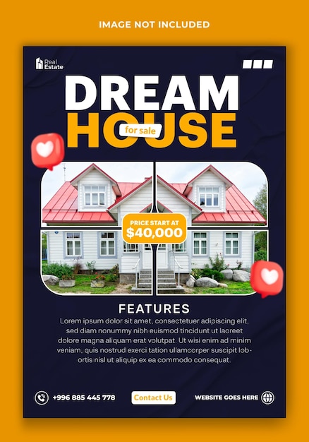 House sale flyer template design