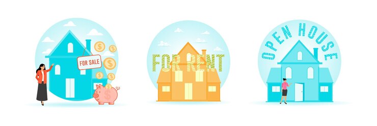Vector house for sale house for rent open house