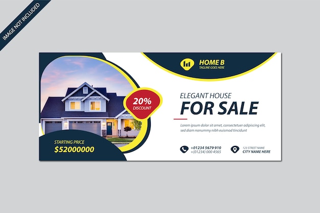 House sale real estate Facebook cover page design template