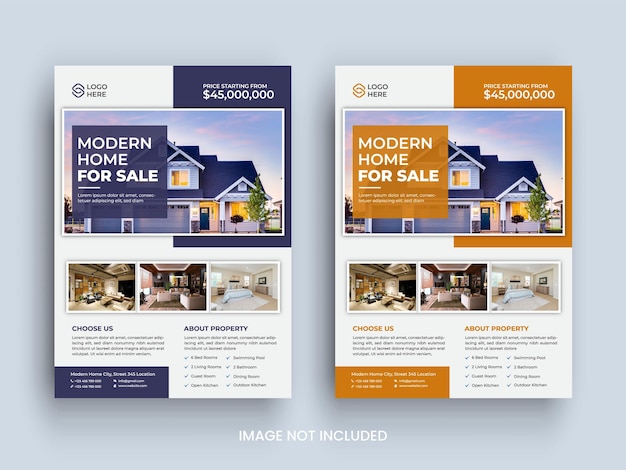 Vector house sale real estate flyer template