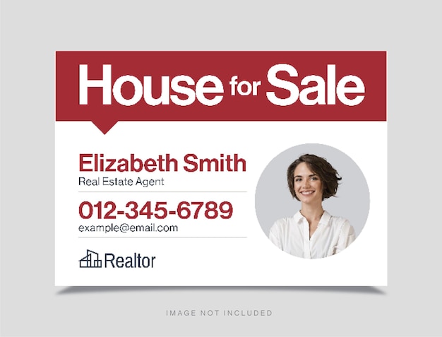 House For Sale Sign Template Real Estate Property For Sale Sign Template in Vector EPS