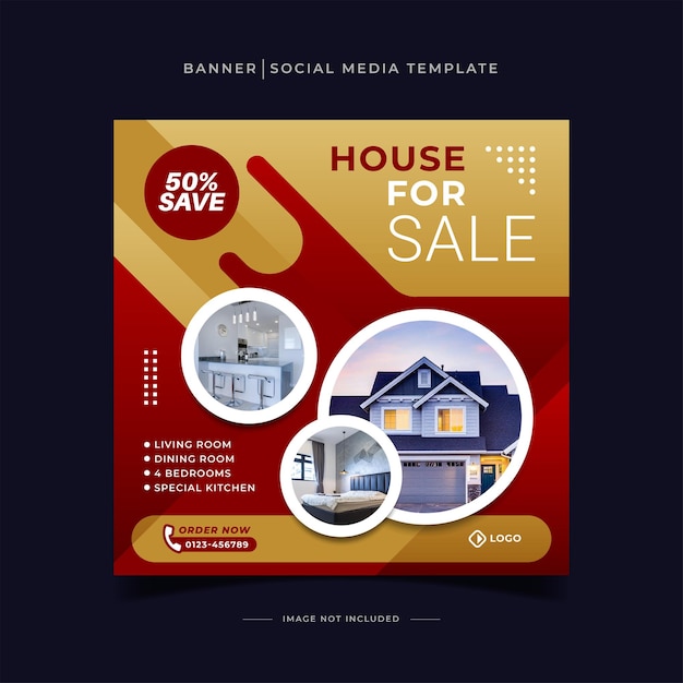 House for sale social media banner template