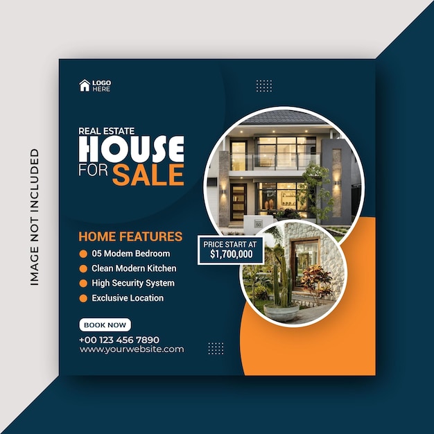 House For Sale social media post design template