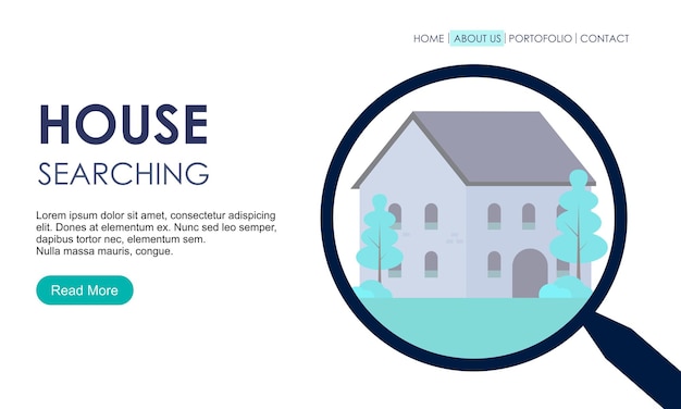 House searching concept for landing page illustration