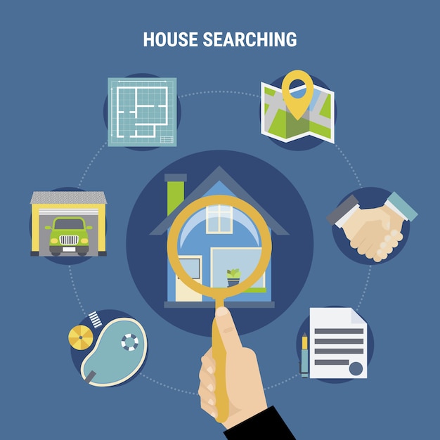 Vector house searching concept